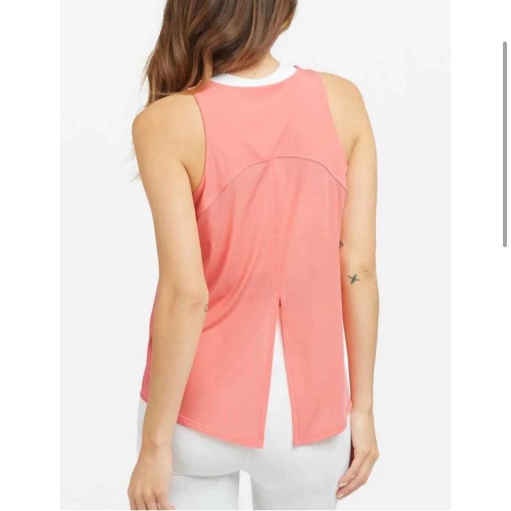 NWT Spanx Go Lightly Ribbed Tie Back Spring Poppy Tank Top - Picture 3 of 8